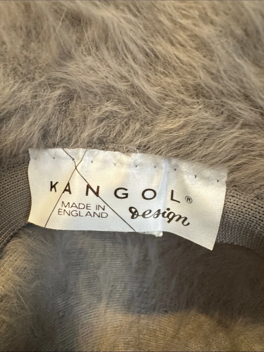 Kangol Kids Faux Fur Bucket Hat with Feather Accent - Light Taupe